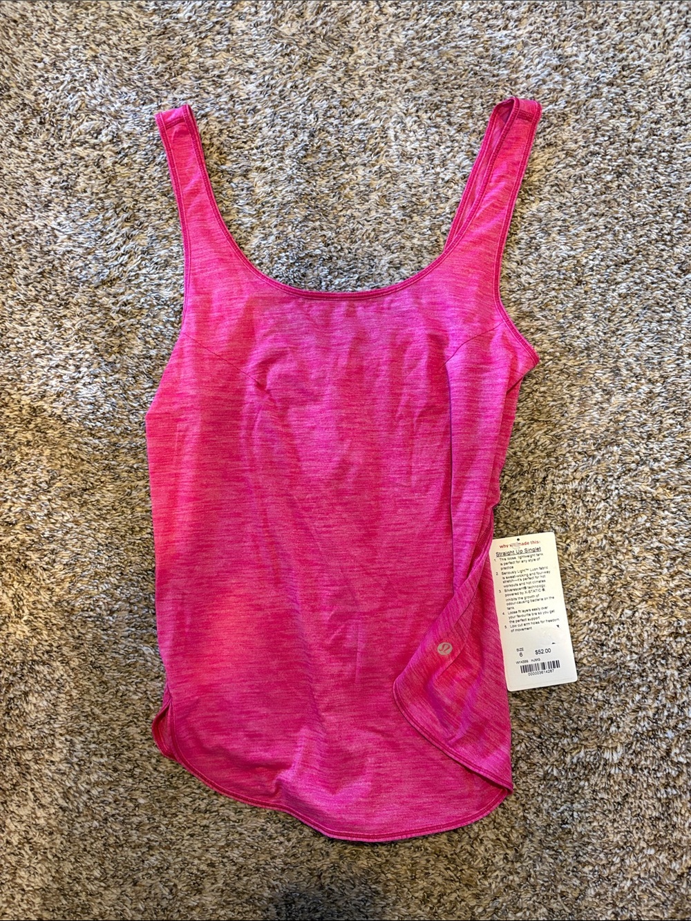 lululemon athletica Bright Pink Scoop Neck Athletic Tank